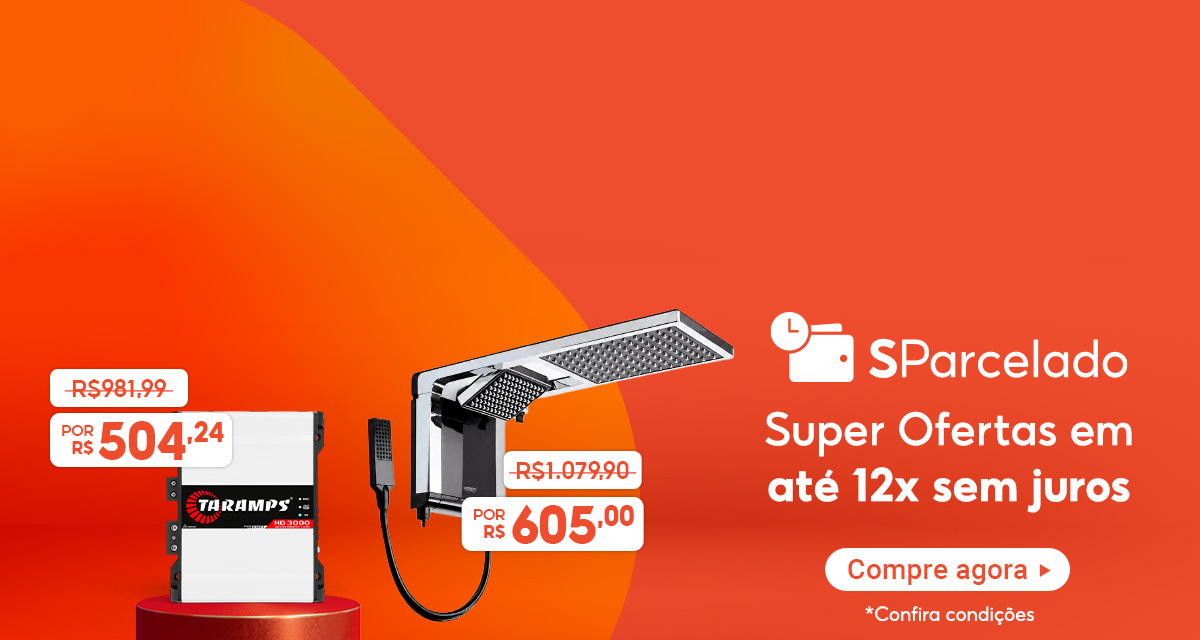 Sparcelado. Super Ofertas em até 12 vezes sem juros. Amplificador Taramps HD 3000, de 981 reais e 99 centavos por 504 reais e 24 centavos.. Ducha, de 1.079 reais e 90 centavos por 605 reais. Compre agora. 