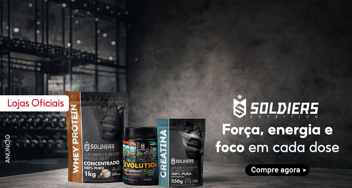 Lojas oficiais. Whey protein, pré treino e creatina. Soldiers nutrition. Força, energia e foco em cada dose. Compre agora.