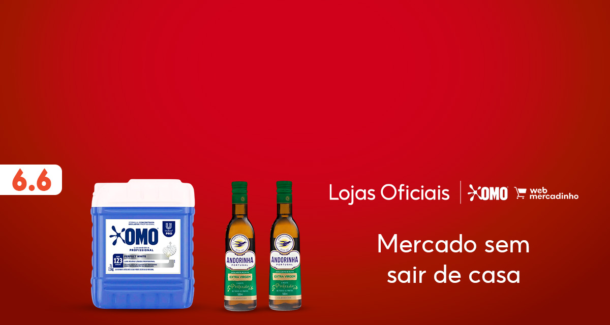 6 do 6. Lojas oficiais. Omo. Web Mercadinho. Mercado sem sair de casa.
