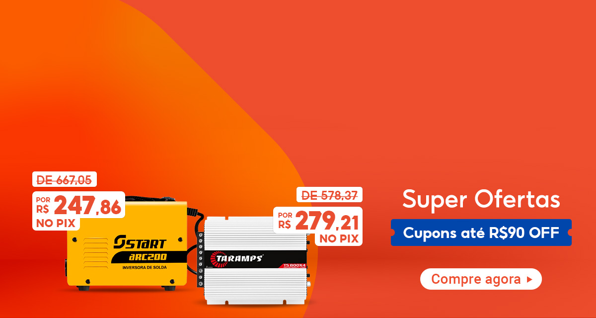 Super Ofertas. Cupons até 90 reais off. Módulo Amplificador Taramps. De 578,37 por 279,21 no pix. Máquina Inversora De Solda. De 667,05. Por 247,86 no pix. Compre agora.