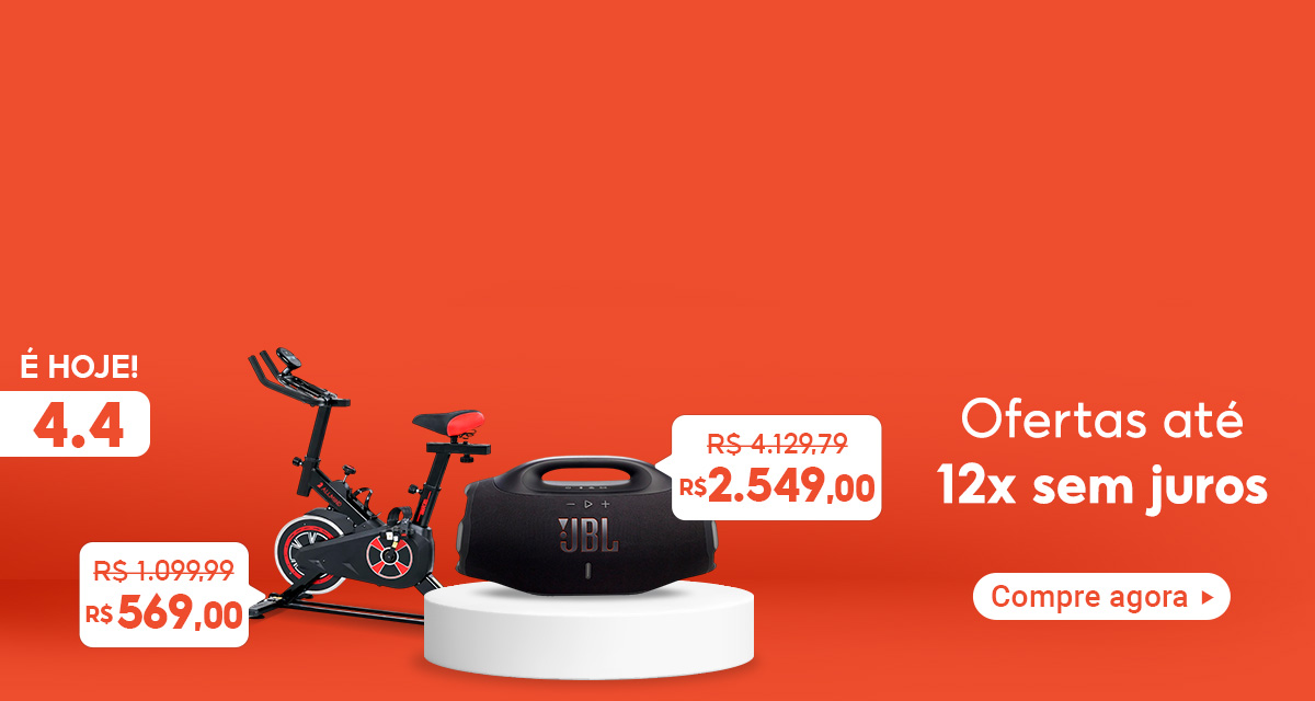 É hoje! 4 do 4. Ofertas até 12 vezes sem juros. Bike Ergométrica 8kg. De 1.099,99 por 569. Caixa de Som JBL. De 4.129,79 por 2.549. Compre agora.