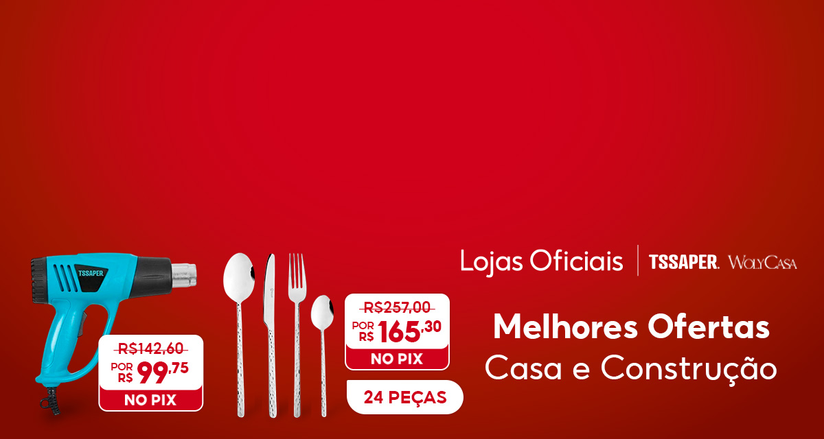 Lojas Oficiais. Melhores ofertas em Casa e Construção. Faqueiro 24 Peças De 257 Por 165,30 no pix. Soprador Térmico Pistola De 142,60 Por 99,75 no pix. 