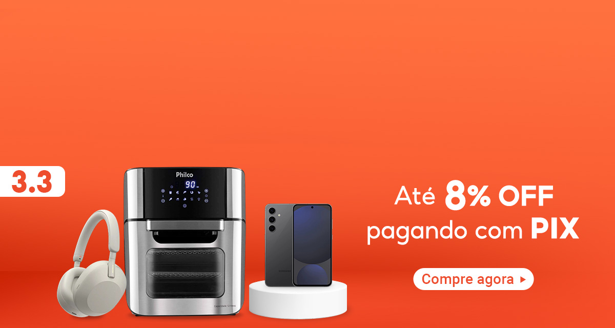 3 do 3. até 8 por cento off pagando com pix. compre agora