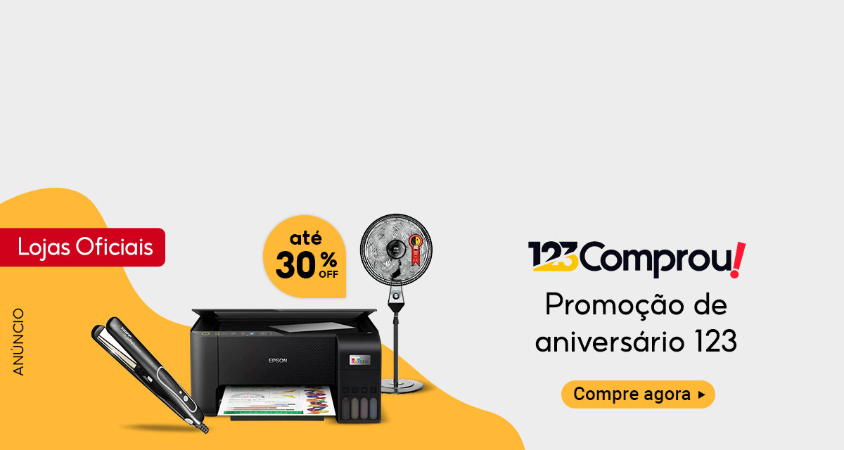 ANÚNCIO. Lojas Oficiais. Até 30 por cento off na promoção de aniversário 123 Comprou! Produtos incluem chapinha, impressora Epson e ventilador. Compre agora.