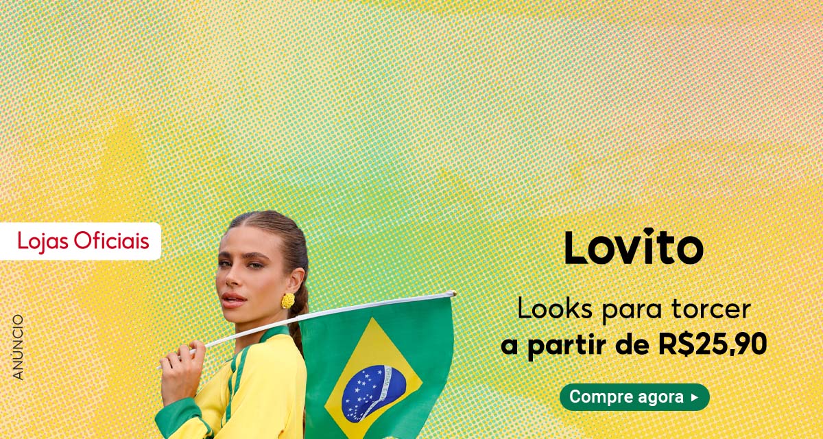 lojas oficiais. lovito. looks para torcer a partir de 25,90 reais. compre agora.