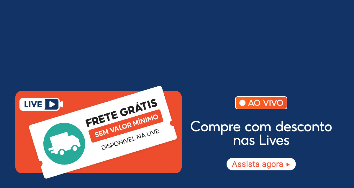 Live. Frete Grátis. Sem valor mínimo. Disponível na live. Ao vivo. Compre com descontos. Assista Agora.