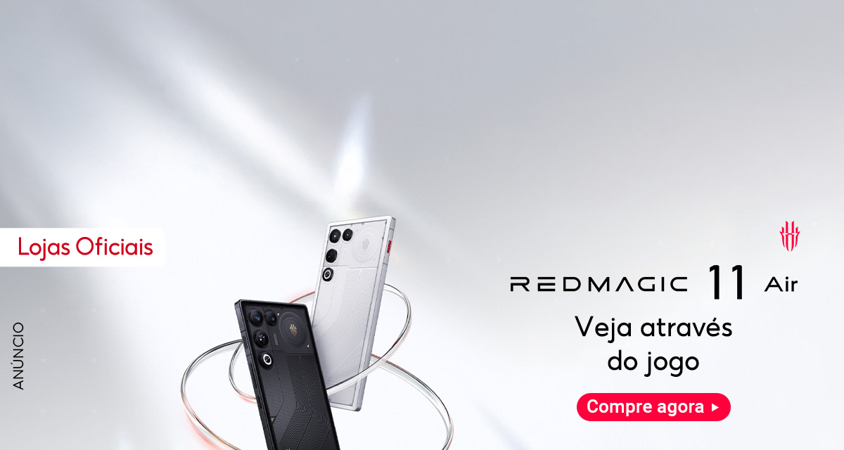 anúncio lojas oficiais. redmagic 11 air veja através do jogo. compre agora