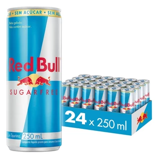 Pack de 24 latas Red Bull Energético, Sugar Free, Sem Açúcar, 250 ml