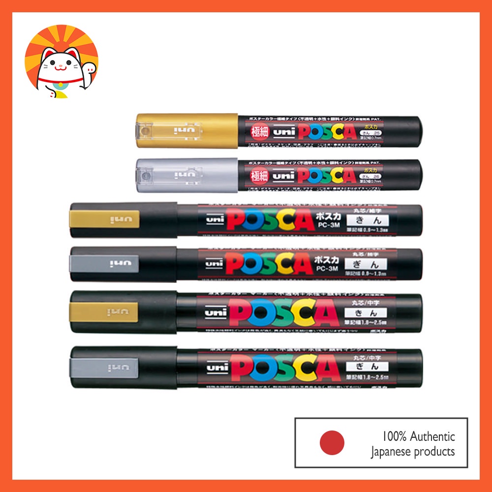 Uni-Ball POSCA Marcador/Caneta De Sinalização Conjunto De 6 Pontas ...
