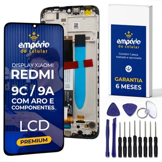Tela Xiaomi 9C 9A Compatível Redmi Display Aro e Componentes Frontal Empórido do Celular Premium + Kit ferramentas em Oferta na Shopee