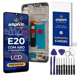 Tela Moto E20 Compatível Motorola Display Aro e Componentes Frontal Empório do Celular Premium + Kit ferramentas em Oferta na Shopee