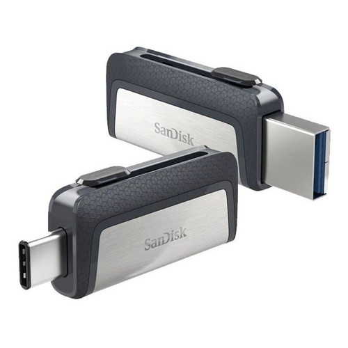 Pen Drive Sandisk 32gb Ultra Dual Usb A/C Preto/Cinza