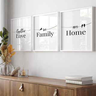 Quadro Decorativo Para Sala de Estar Casal Cabiceira de Cama Familia com Moldura Moderno