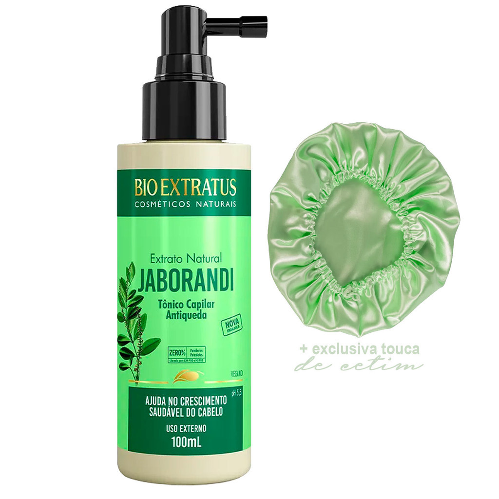 Tônico para Queda de Cabelo Jaborandi Bio Extratus Original +Touca ...