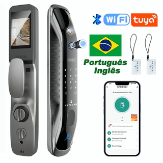 Wi-Fi Porta De Bloqueio Inteligente Com Tuya APP Controle Biométrica De Impressão Digital/Smart Card/Senha/Chave 