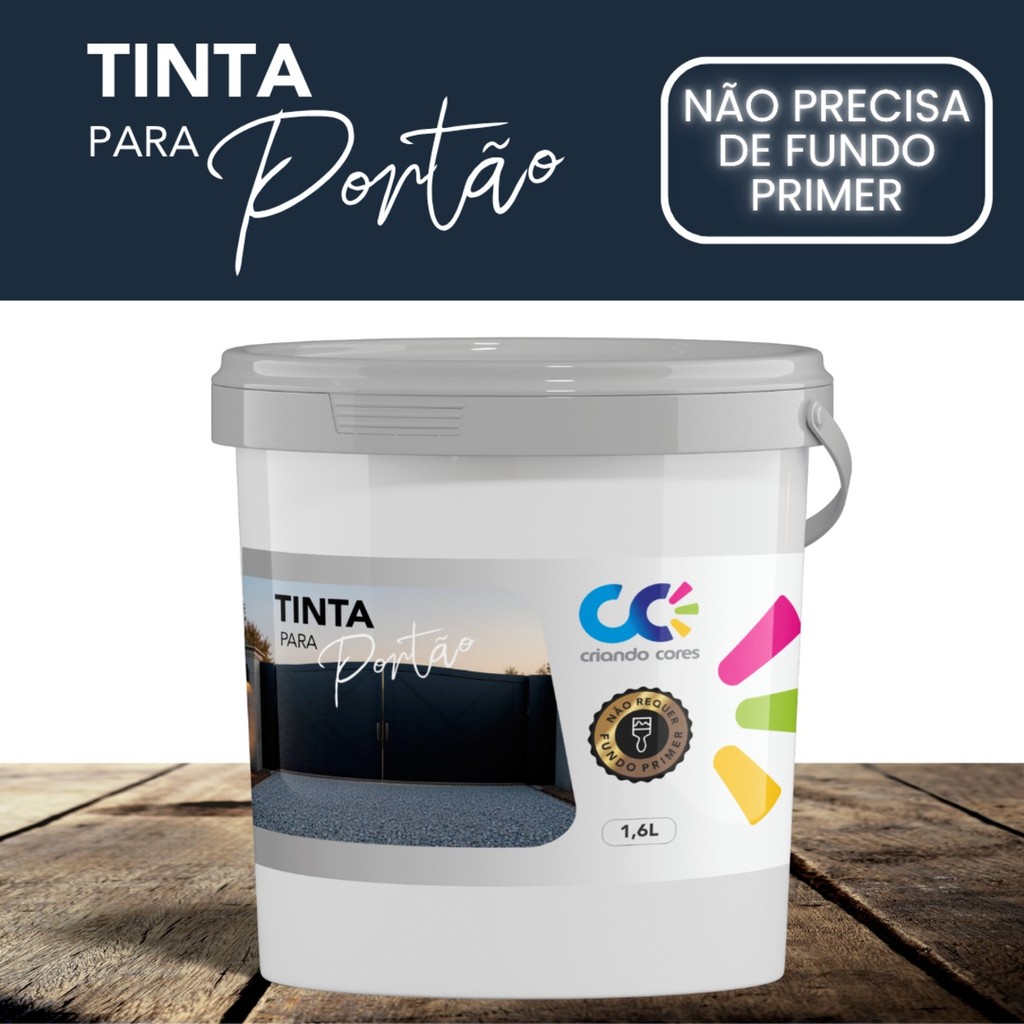 Tinta para Portão Branco 1,6 Kg Pintar Portão de Ferro Madeira Metal ...