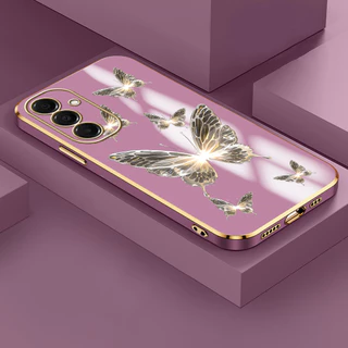 Capa Para Samsung Galaxy A16 4G 5G Capinha De Celular Luxo Silicone Do Telefone Caso Macia Mole Galvanizada 1161 DD