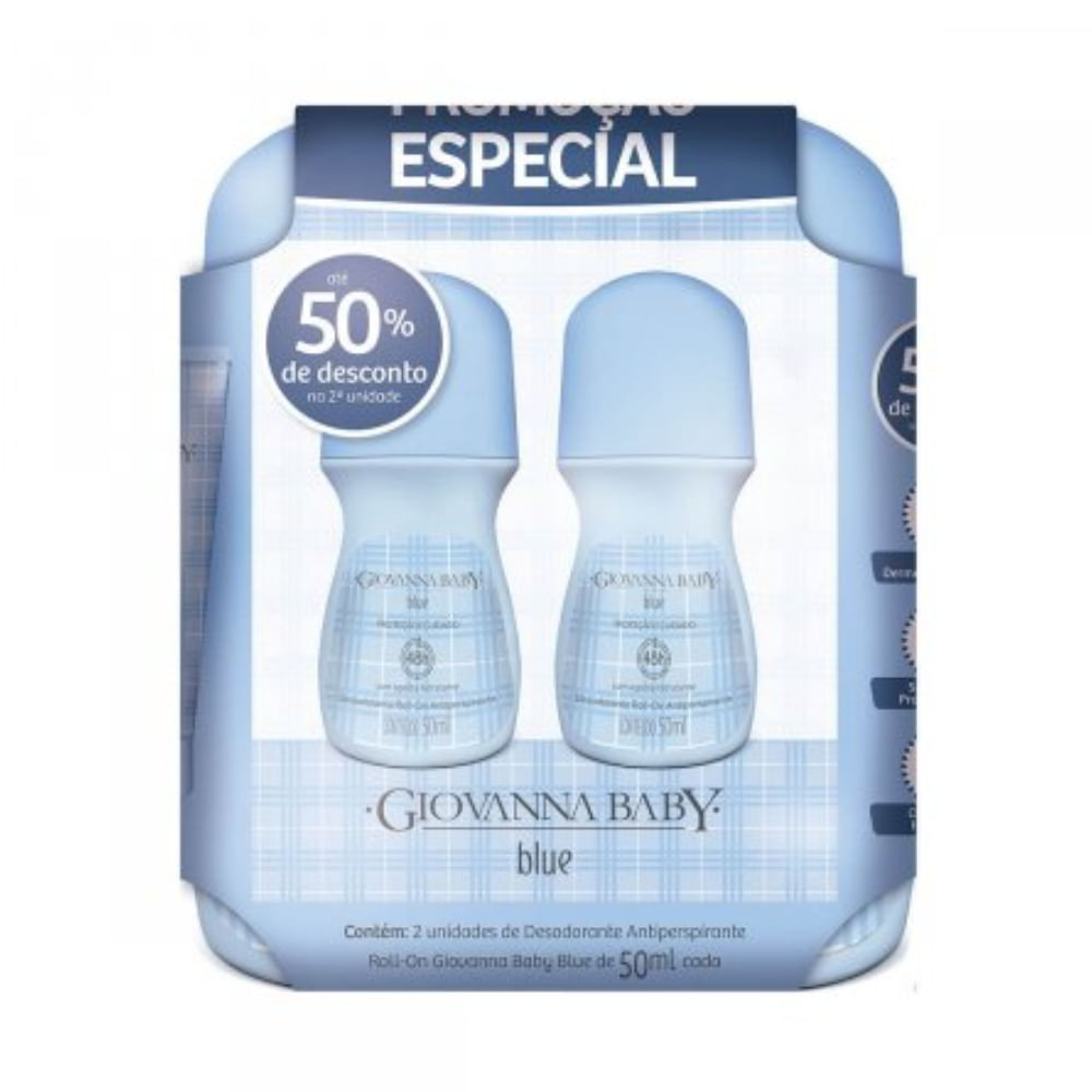 Pack Desodorante Roll-on Giovanna Baby Blue 50ml (2 Unidades) | Shopee