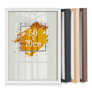 Kit 2 Molduras 50x70 Grande Para Quadro Decorativo Poster Caixa Alta Com Acetato ou Vidro