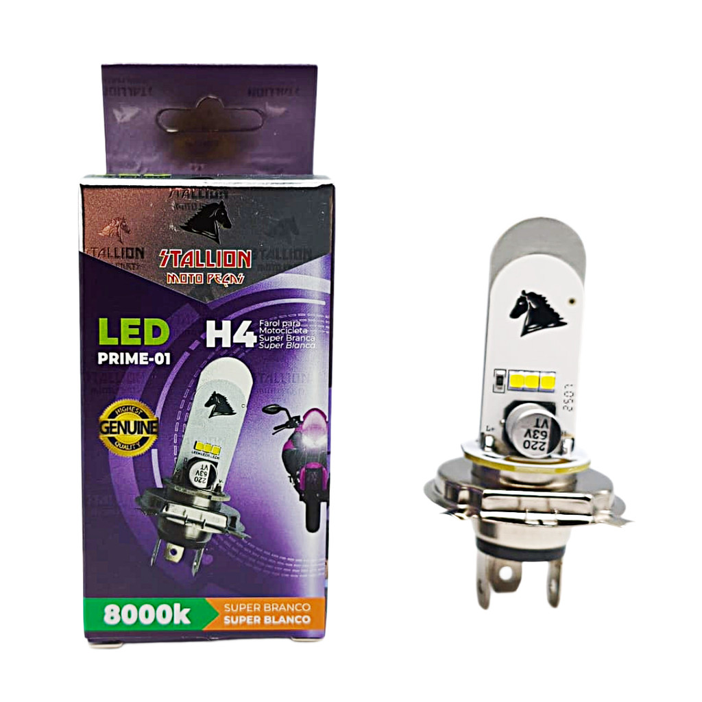 1 Lampada Moto Super Led H4 STALION 8000k XTZ 250 LANDER 250 2012