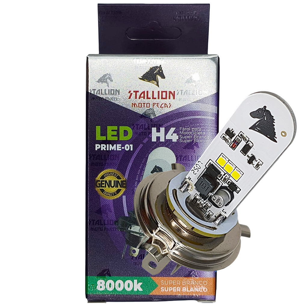 1 Lampada Moto Super Led H4 STALION 8000k XTZ 250 LANDER 250 2012