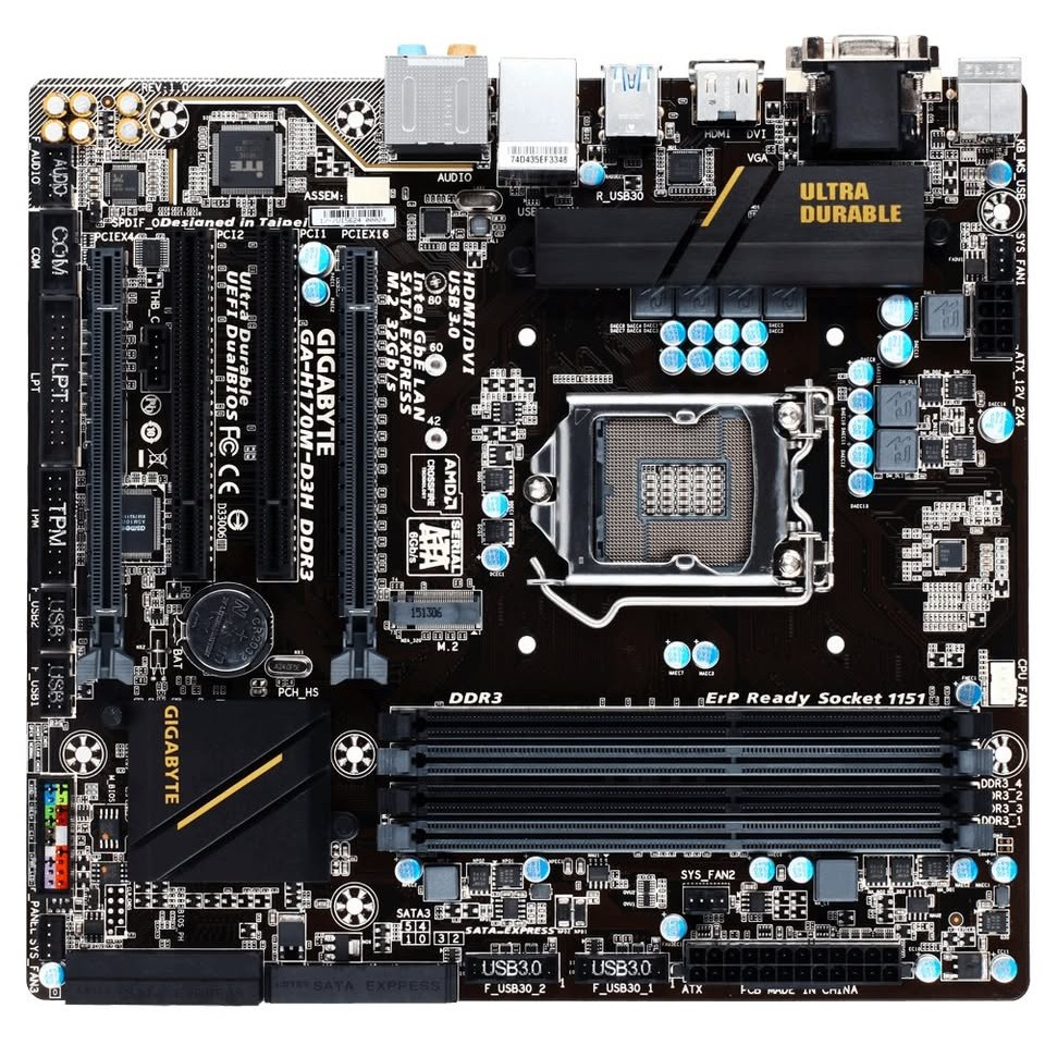 Placa Mãe GA-H170M-D3H DDR3 1151 Intel 6 e 7ª geração