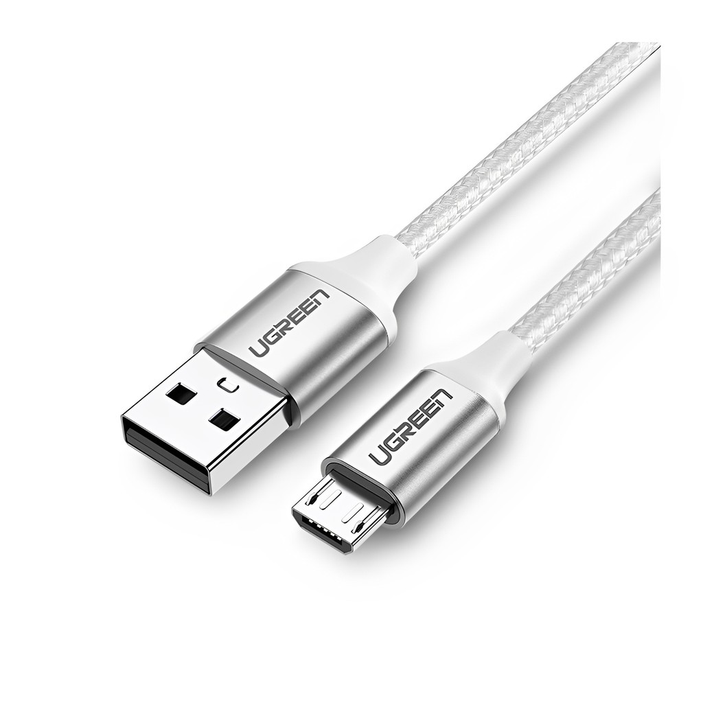Cabo de Dados Ugreen Us290 Usb 2.0 p Micro Usb 1m Branco