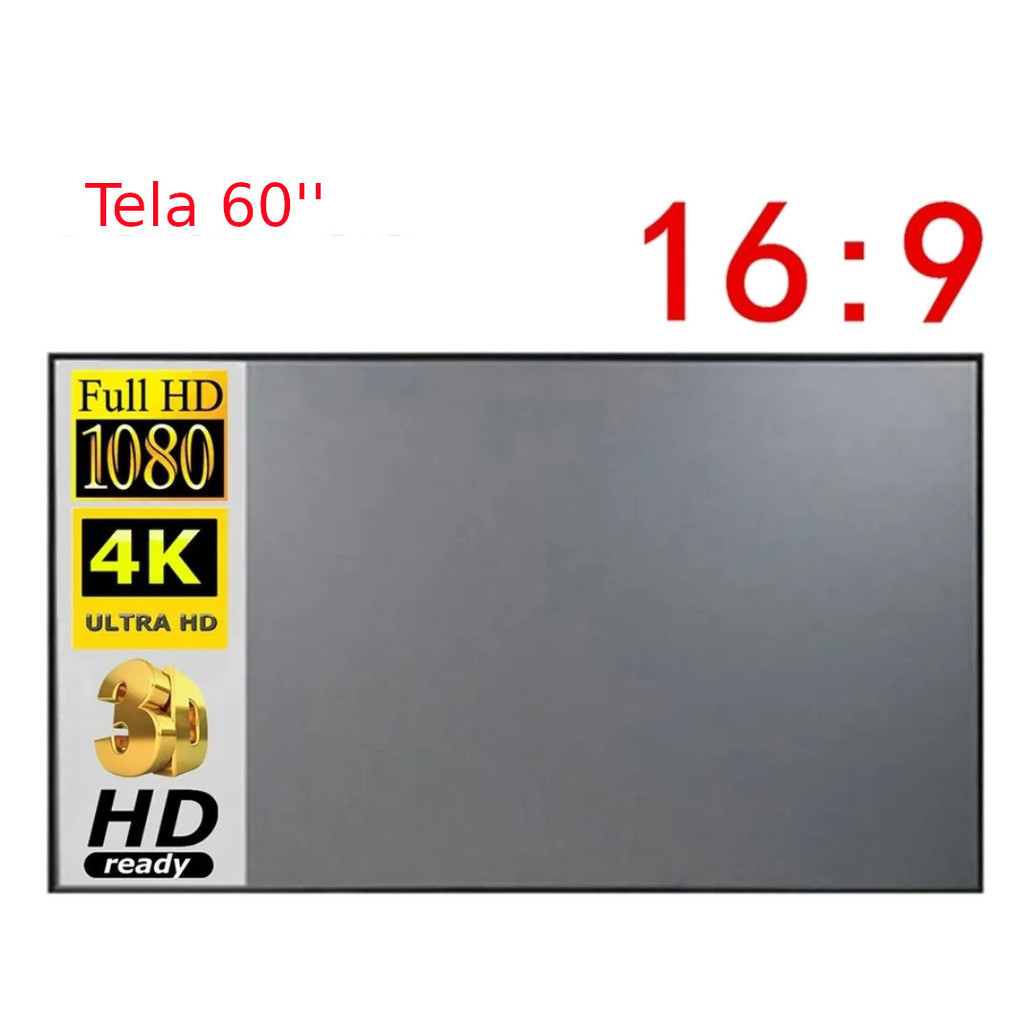 Tela de projeção 60 polegadas (132x75cm) | Shopee Brasil