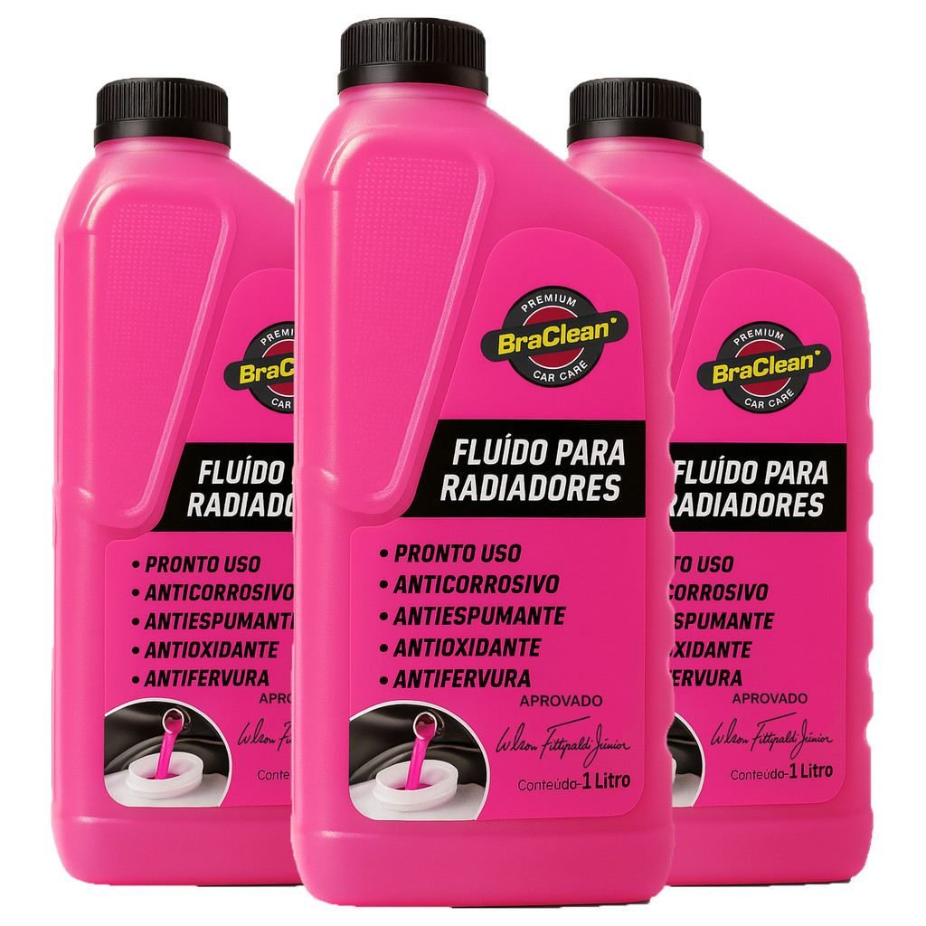 Melhor Kit 3 Fluido Radiador Pronto Uso 1 litro Rosa para controle de ...