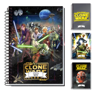 Caderno Star Wars A Guerra dos Clones 10 Matérias Personalizado Grande