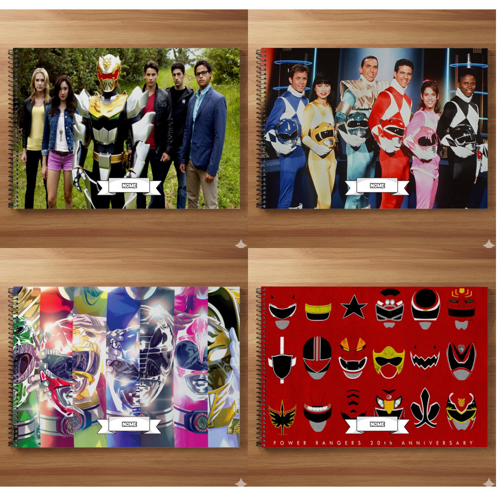 Caderno De Desenho Power Rangers Personalizado Capa Flexível 96 Folhas ...