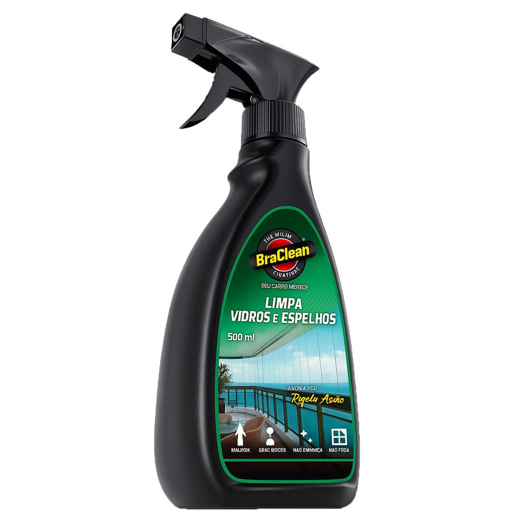 Melhor Limpa Vidros 500ml para espelhos janelas e para-brisas limpeza ...