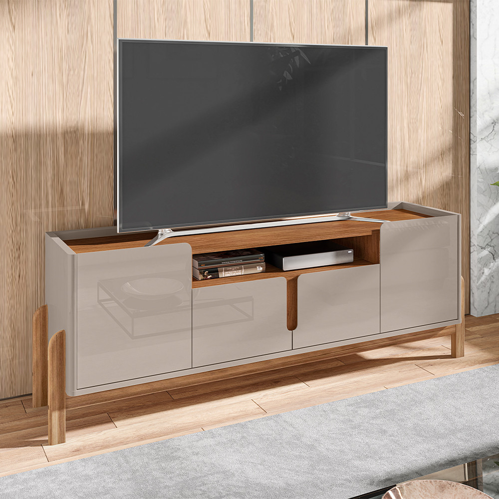 Rack para Tv de 60 Polegadas Lizz com 4 Portas 1,70 Off-white/cedro ...