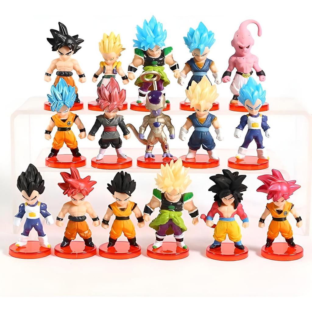 Kit 16 Bonecos Dragon Ball Z Gt Goku Vegeta Action Figure | Shopee Brasil