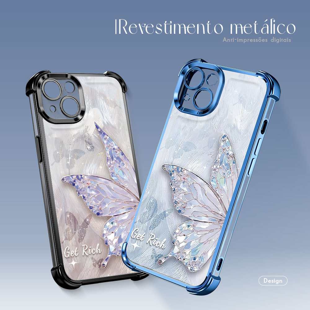 Capinha Padrão De Borboleta Para iPhone 13 Pro Max Capa Macia Anti