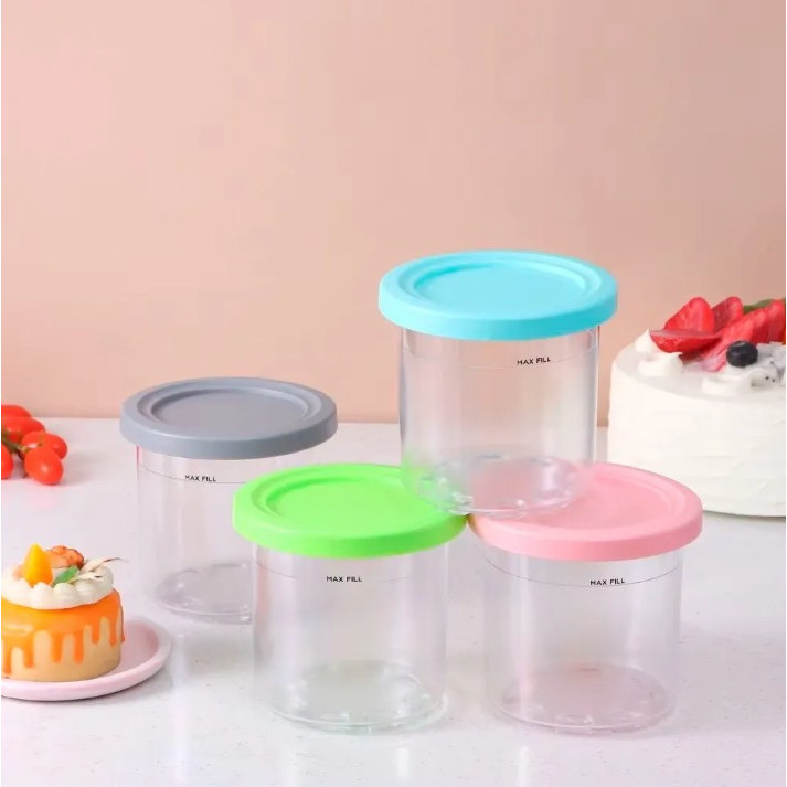 Kit 4 Potes Ninja Creami com Tampa NC300 NC301 (Série NC3)