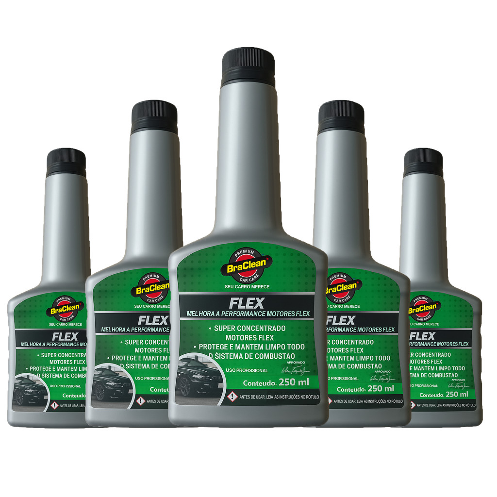 Melhor Kit 5 Aditivo Combustivel Flex 250ml limpeza via tanque de bicos ...