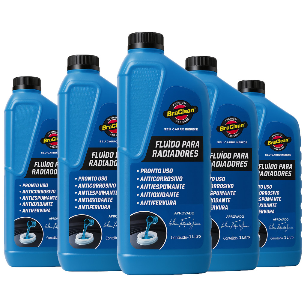 Melhor Kit 5 Fluido Radiador Pronto Uso 1 litro Azul manutenção do ...
