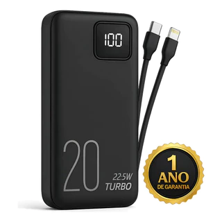Carregador Portátil Power Bank Turbo 20000mah 22.5w universal Com Display Digital