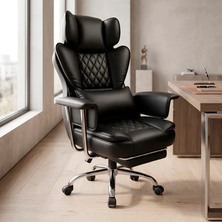 Cadeira de Escritório Nienz Supreme Ergonômica Giratória Reclinável com Apoio para Pés 200kg Base Aço Reforçado Preta