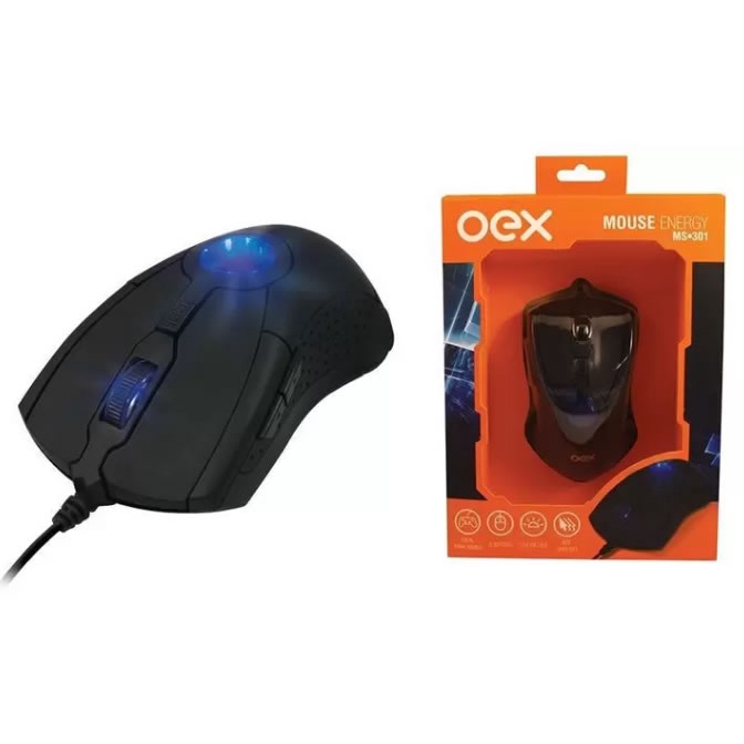 Mouse Gamer Optico Energy MS301, Design Ergonômico, Preto | Shopee Brasil