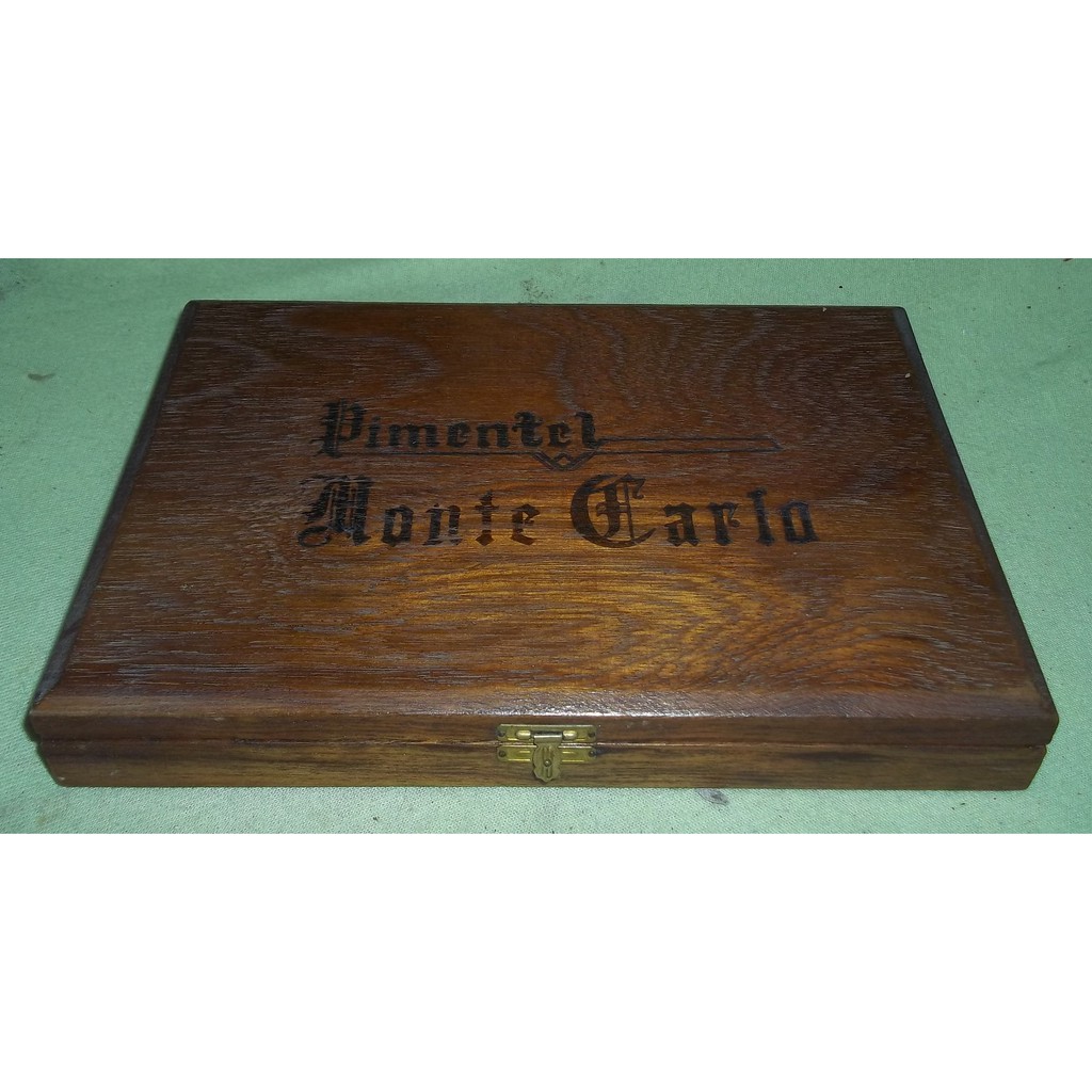Caixa Antiga de Madeira Charutos Pimentel Monte Carlo - Vazia
