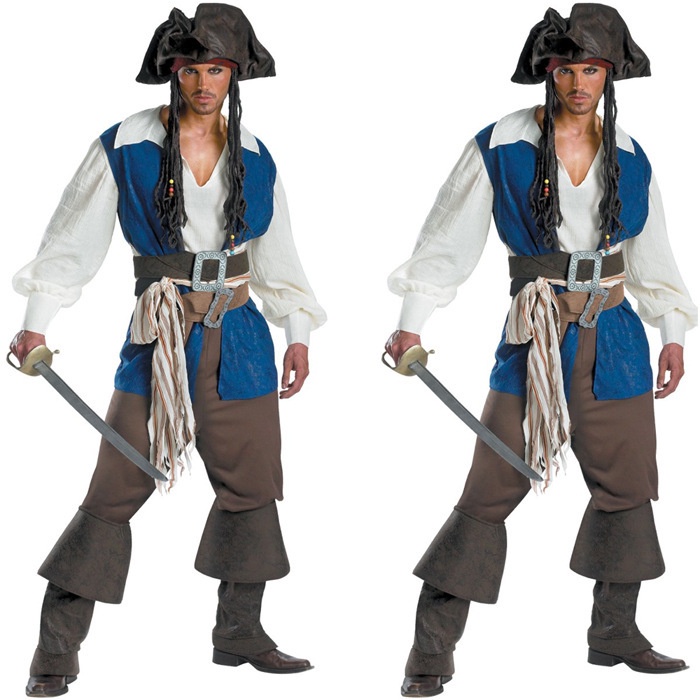 Fantasia Jack Sparrow Pirata Luxo Cosplay Adulto Masculino