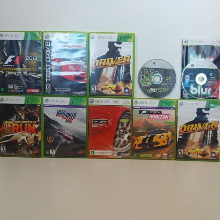 Jogos corrida Xbox 360 PGR4 Need For Speed Pro Street The Run Rivals F1  2013 Test Drive Driver San Fransisco Blur Forza Horizon