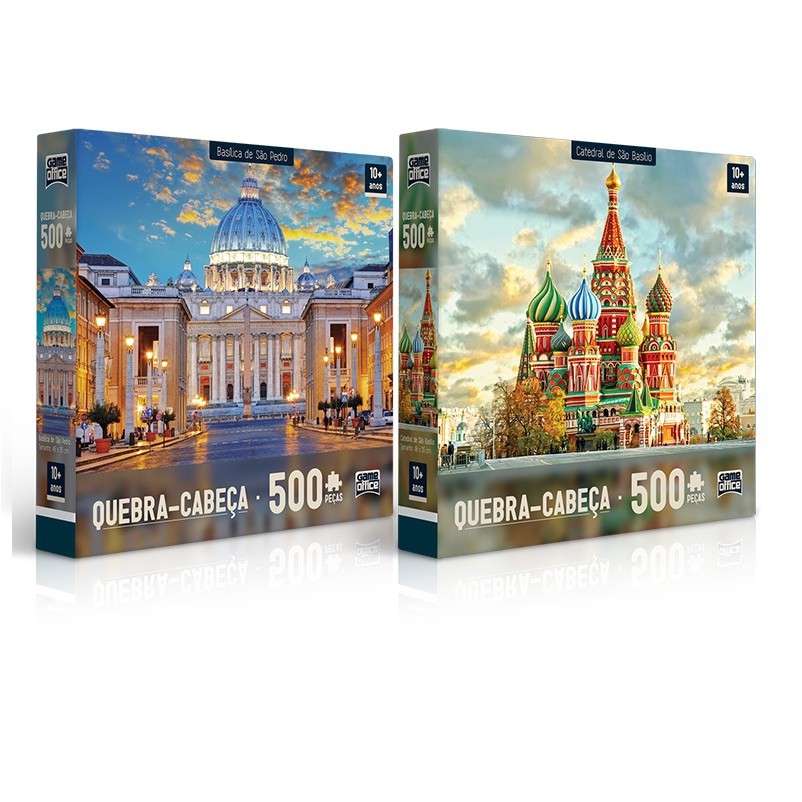 Quebra-Cabeça 304 Peças Catedral São Basílio - Rússia Puzzle Volta ao Mundo  Uriarte Jogos