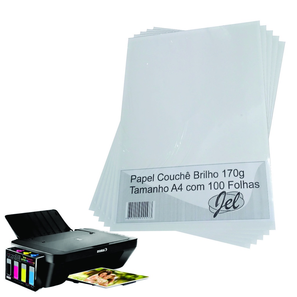 Papel Couche Brilho 170g A4 Embalagem Com 100 Folhas Jel Shopee Brasil 7441