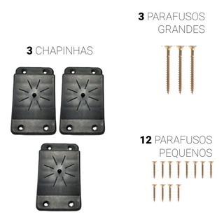 Kit 3 Suportes com Parafusos para Pe Palito
