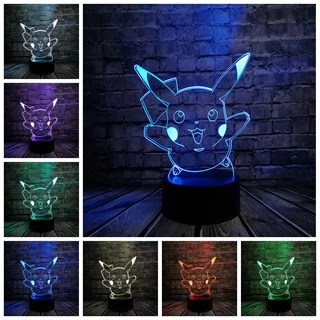 Luminária LED USB De Mesa Com Desenho Do Anime/Monstro/Pikachu/3D Para/Lateral Da Cama