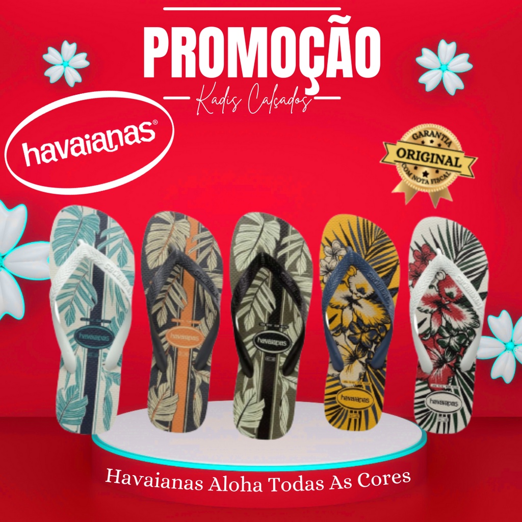 Chinelo Havaianas Aloha Masculino Original Lançamento Todas as Cores e Em Promoção