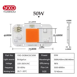 Chip Led Cob 50w Full Spectrum Cultivo Indoor Grow